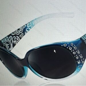 Elegant Black and Blue Patterned Sunglasses